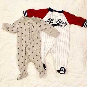 🏈Baby Boy's Sports Footie Outfits⚾️
